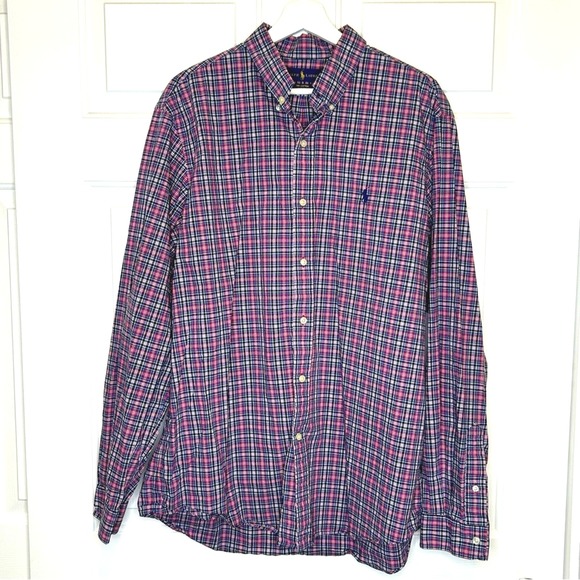 Ralph Lauren Plaid Shirt Long Sleeve Button‎ Down Mens XL - Picture 1 of 6